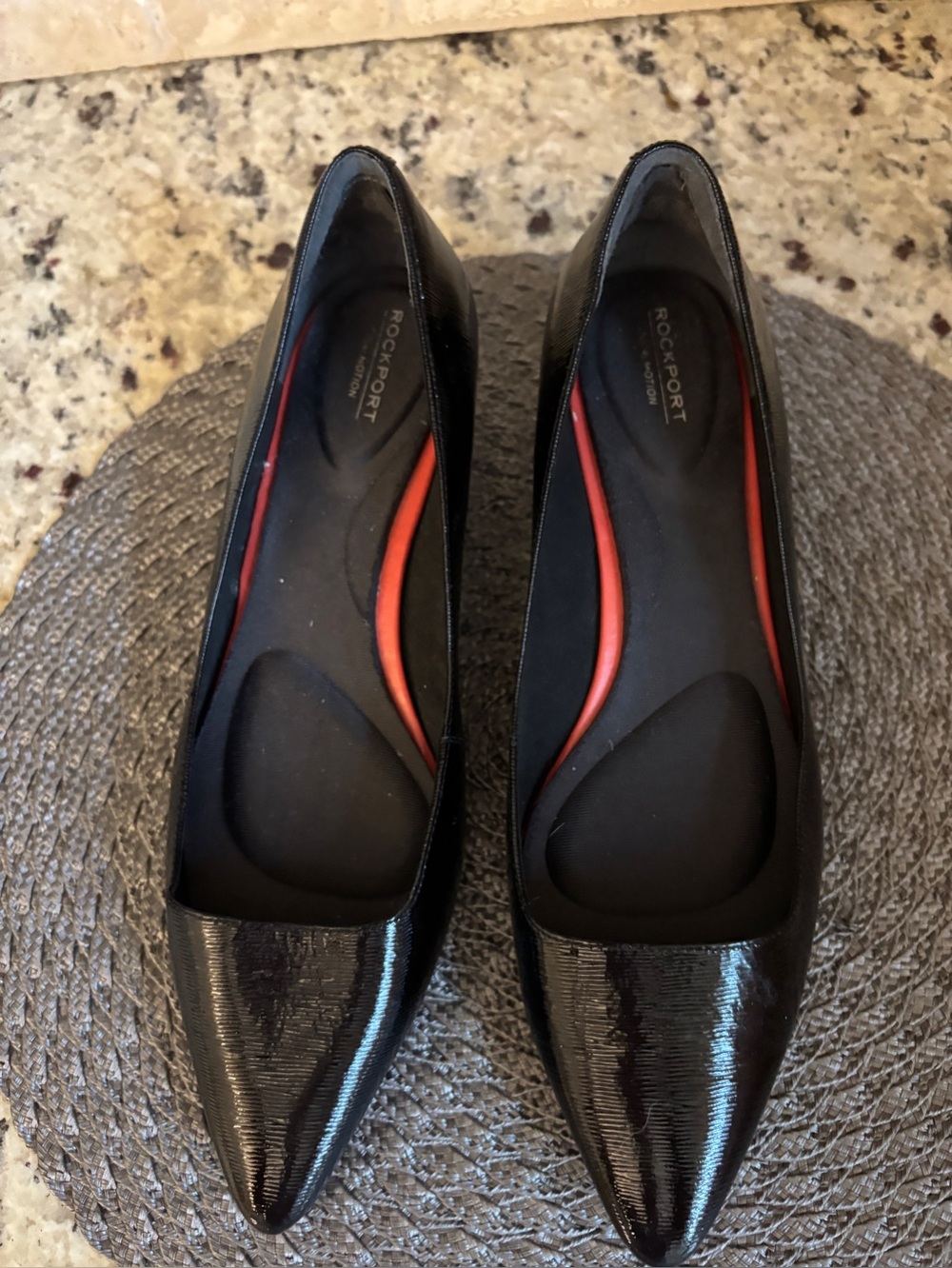 Rockport Women’s Total Motion Gracie Pointed Toe Block Heel Black Pumps